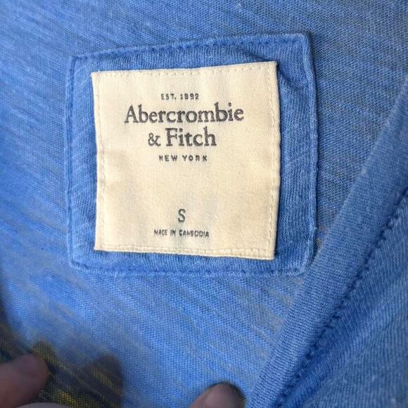 Abercrombie & Fitch Blue Short Sleeve Logo T-Shirt Y2K Basic Tee - Picture 4 of 5